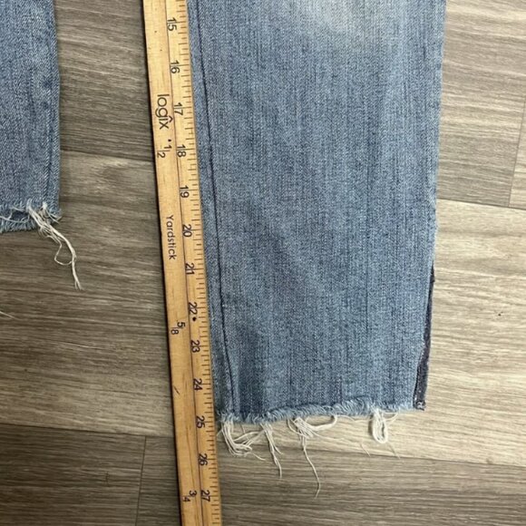 Gap Best Girlfriend Blue Jeans Womens 27 30x25 Embroidered Bird Butterfly Thrash - Picture 6 of 12